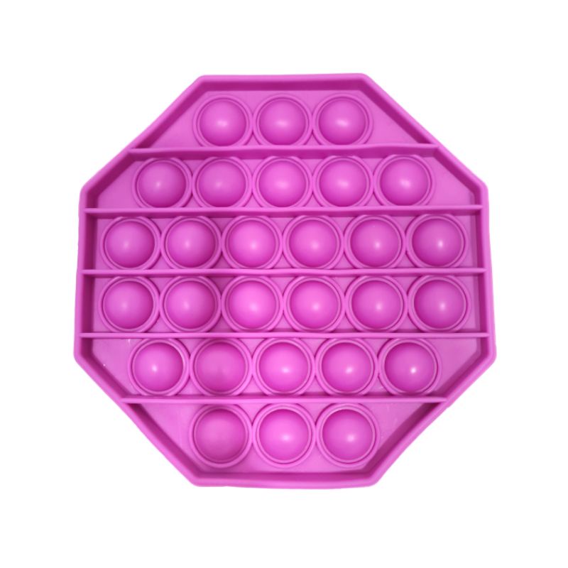 POP IT FIDGET TOY RAINBOW | PUSH POP BUBBLE FIDGET | MAINAN ANAK POP IT KARAKTER | POP IT POLOS-OCTAGON PURPLE