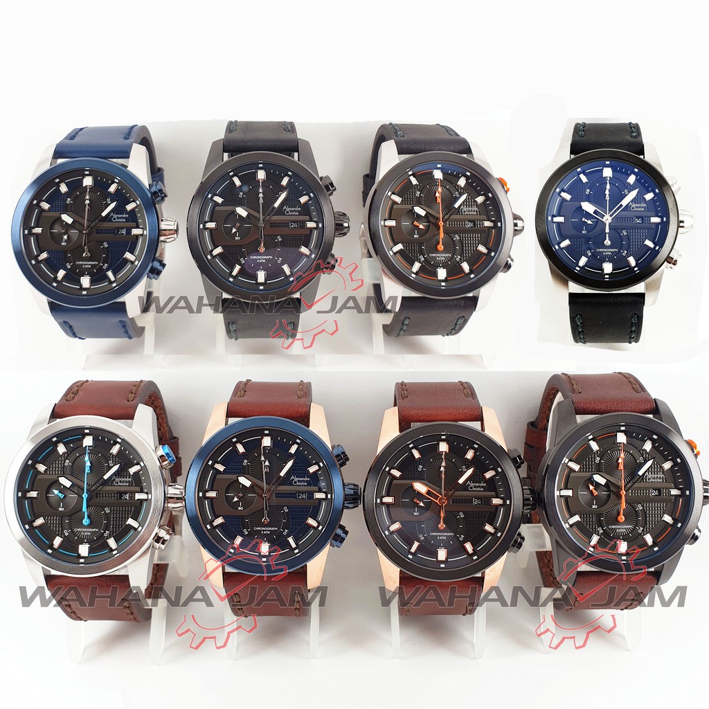 Alexandre Christie AC 6562 MC / Jam Tangan Pria AC6562 6270 Alexander Cowok Kulit Leather Chrono Ori