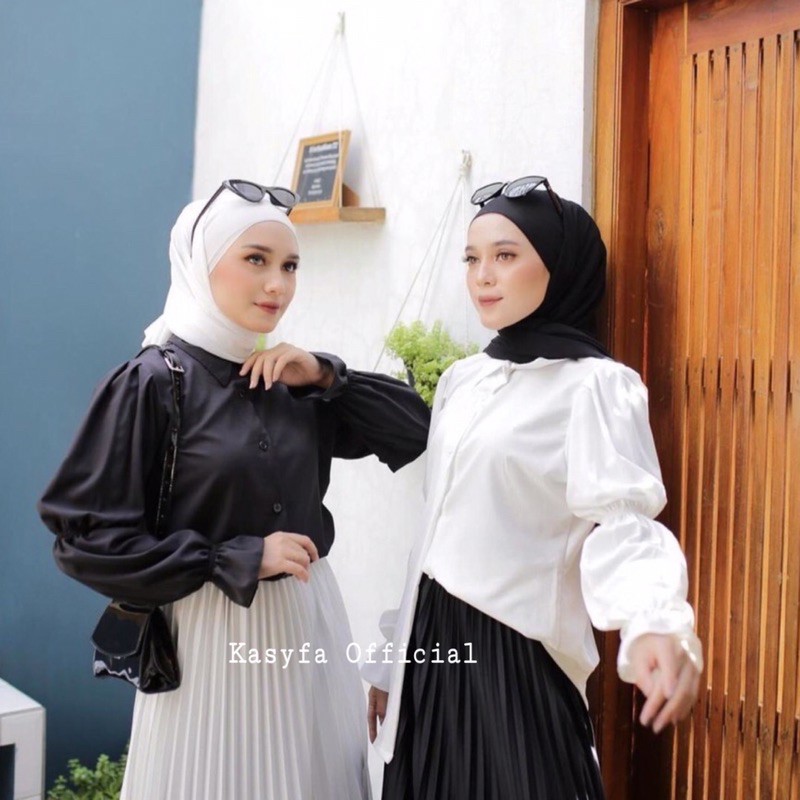 REGINA TOP BLOUSE FULL KANCING LENGAN KERUT