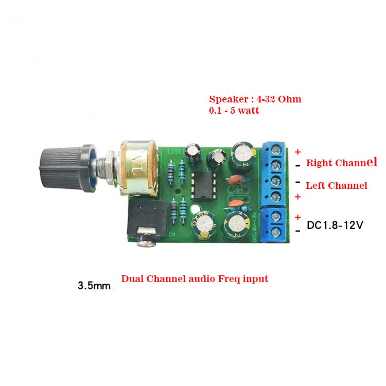 Amplifier Board 2.0 Dual Ch Stereo 2*1.5W Mini Radio (8115)