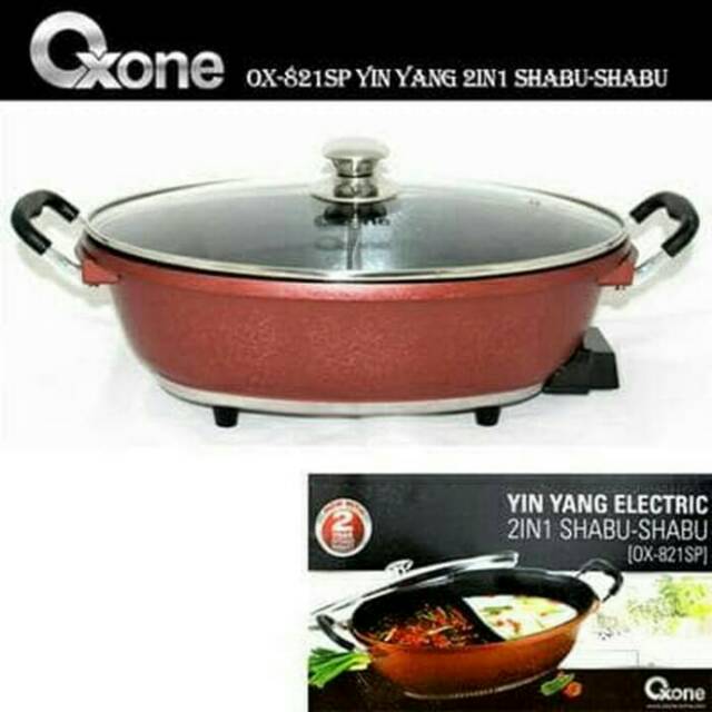 Oxone Ox-821SP Yinyang 2in1 Shabu-Shabu Alat Masak Listrik Elektrik Rebus Steamboat Ox 821SP Kompor