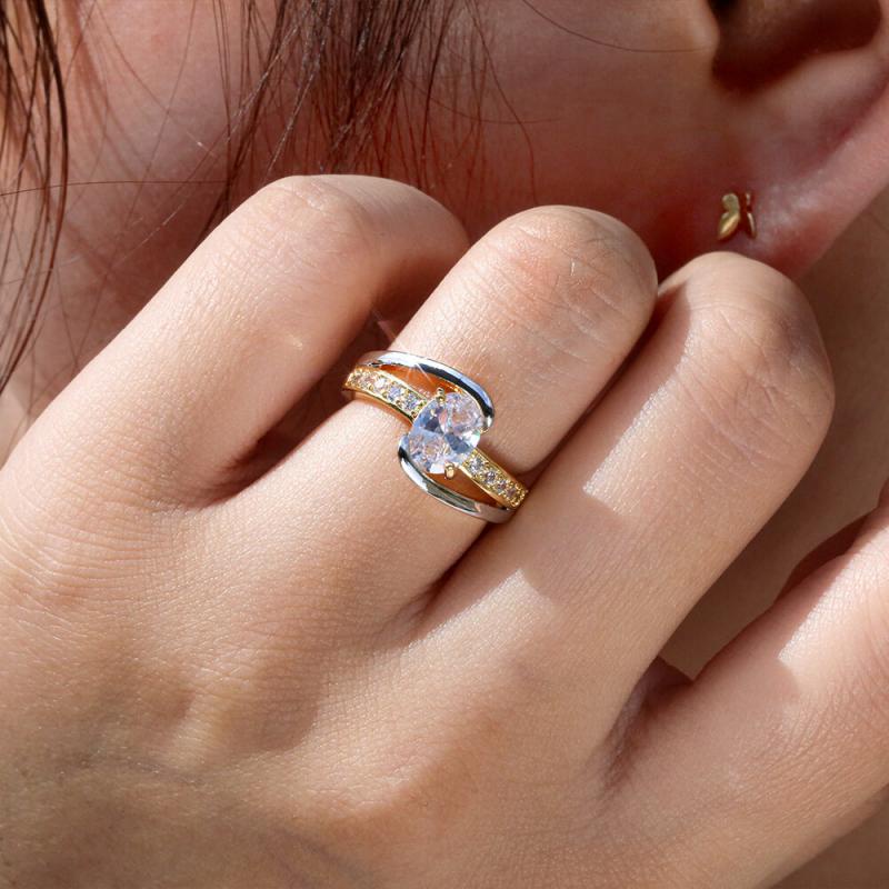 Cincin Wanita Hias Cubic Zirconia Untuk Pernikahan / Hadiah Valentine