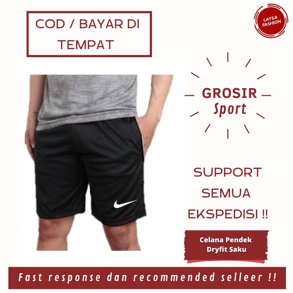 COD GROSIR Celana Pendek Korea Celana Pendek Hitam Pria Boxer Celana Pendek Dryfit Hitam Polos Saku Celana Pendek Olahraga Gym Lari Futsal Sepak Bola Volly Badminton Wanita Pria Termurah Celana Kolor Pria Wanita Logo Nike