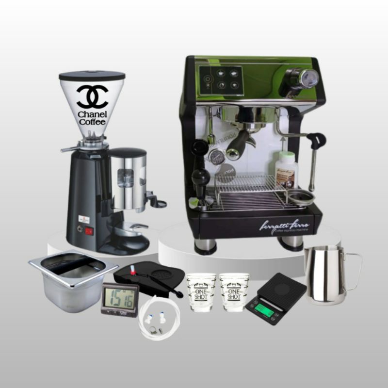 Paket Mesin Espresso Semi Commercial + Grinder 900N Dosserless + Tools