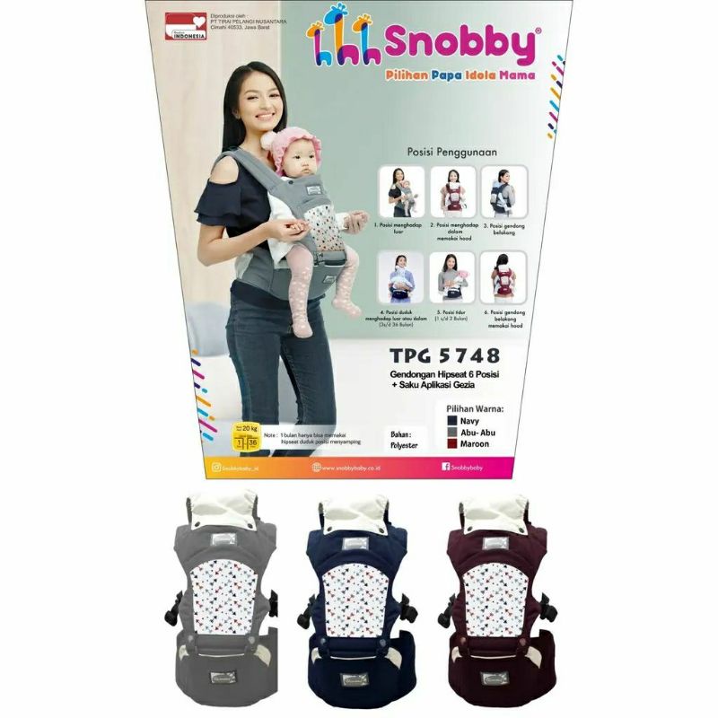 Snobby Gendongan Hipseat 6 Posisi + Sirkulasi