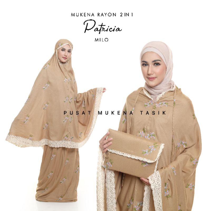 PUSAT GROSIR BELI MUKENA DEWASA 2in1 BALI PATRICIA | KATUN RAYON MUKENA LEIKA TERMURAH TRAVELLING