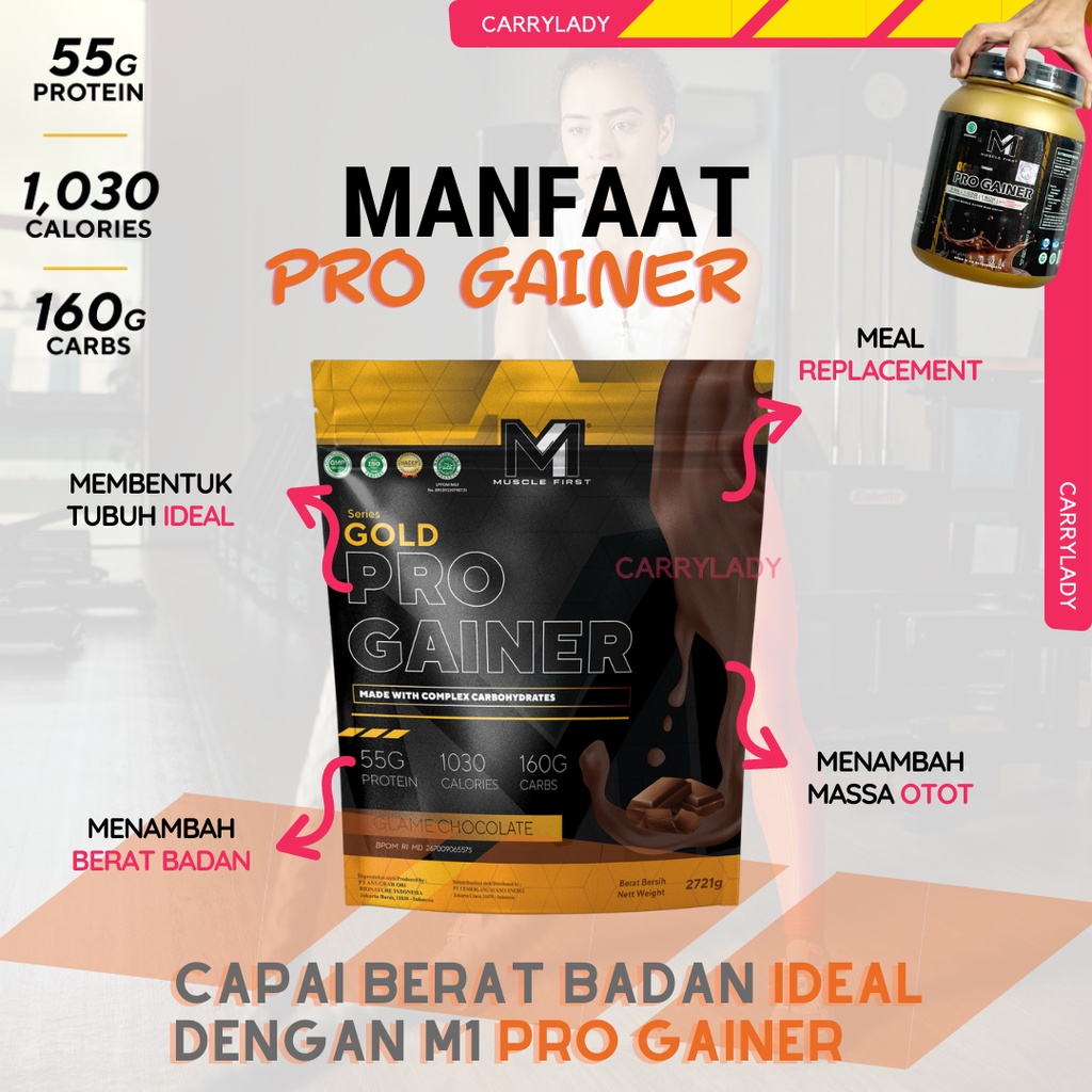 M1 MUSCLE FIRST PRO GOLD GAINER 6 LBS 2.7 KG WEIGHT GAINER PENGGEMUK 6LBS PROGAINER NAIK BERAT BADAN GEMUK SUSU PROTEIN MUSCLEFIRST