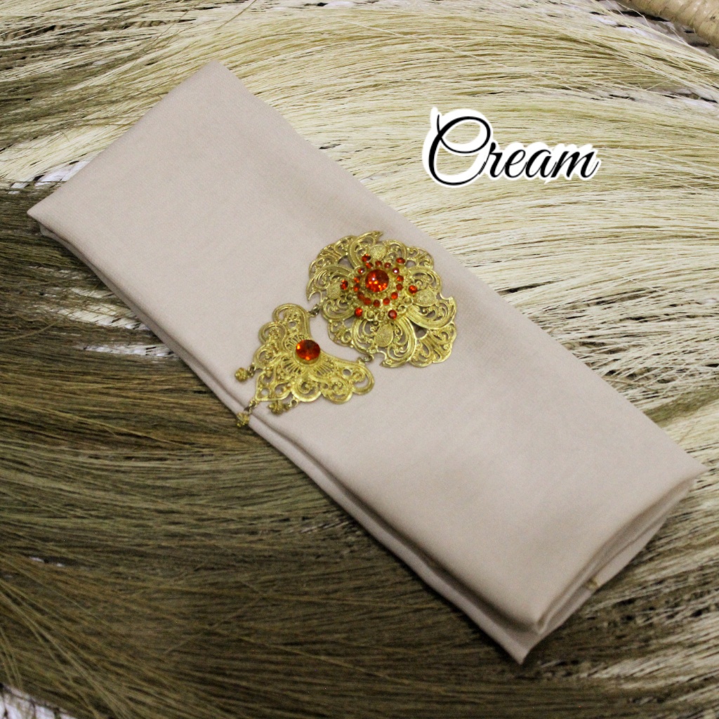 Selendang Sifon Hycon | Selendang Bali | Senteng-Cream