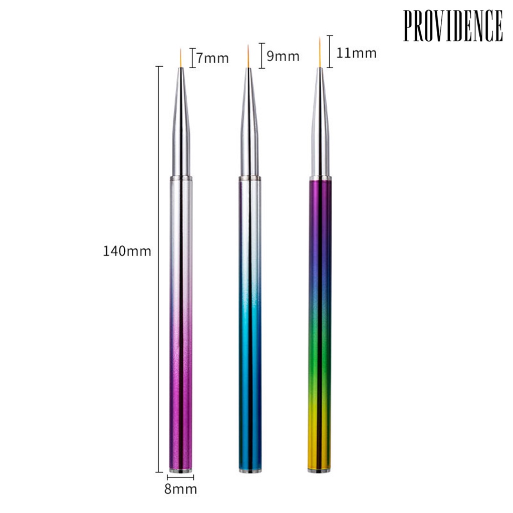 Providence 3Pcs/Set Nail Pen Wide Application Easy to Use Nylon Wool Nail Art Drawing Liner for Salon