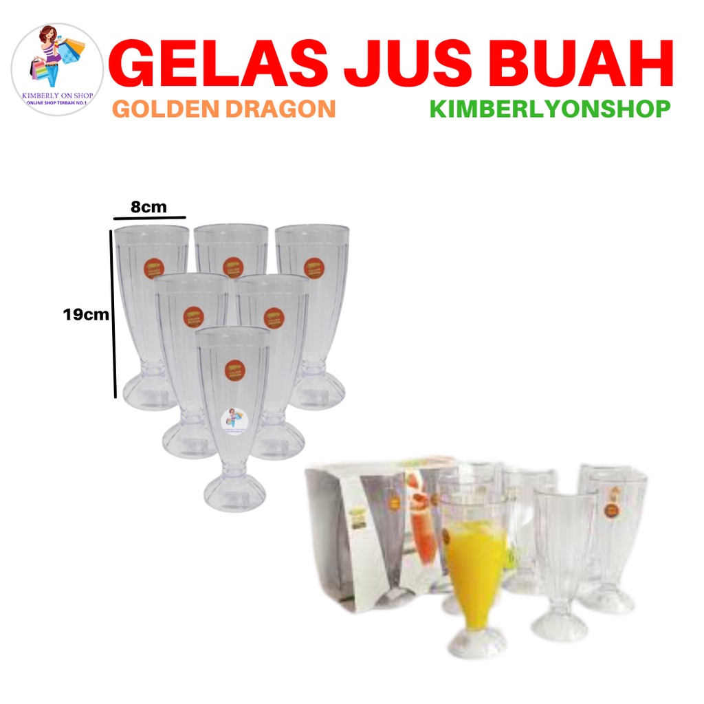 Gelas Jus Plastik 420 ml Golden Dragon Melamine 844