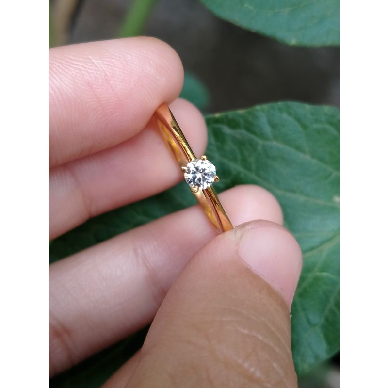 cincin solitaire berlian Banjar top luster