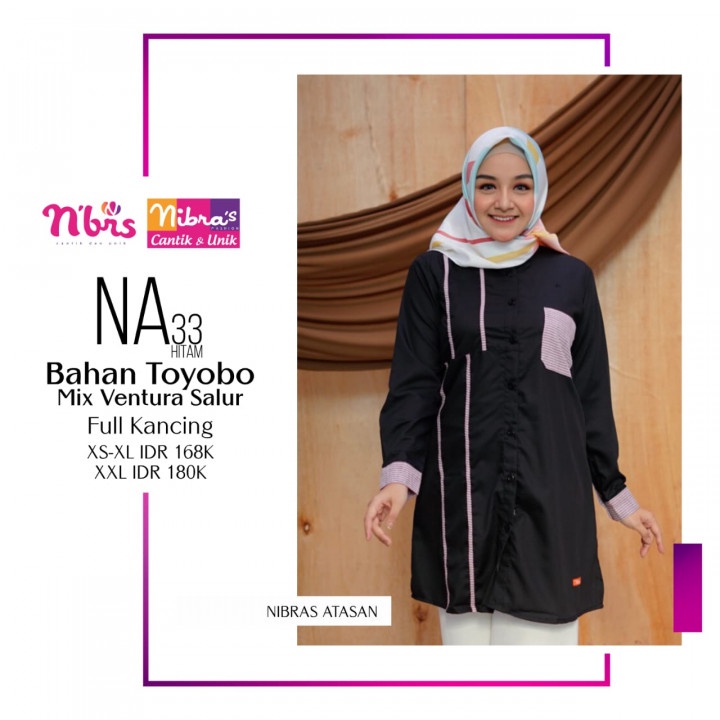 Baju Wanita Atasan Muslim Nibras Terbaru NA 033