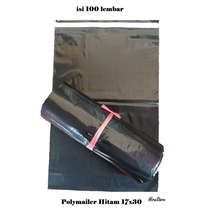 

PROMO - Plastik Packing Polymailer 17x30 warna Hitam Premium Glossy / olshop