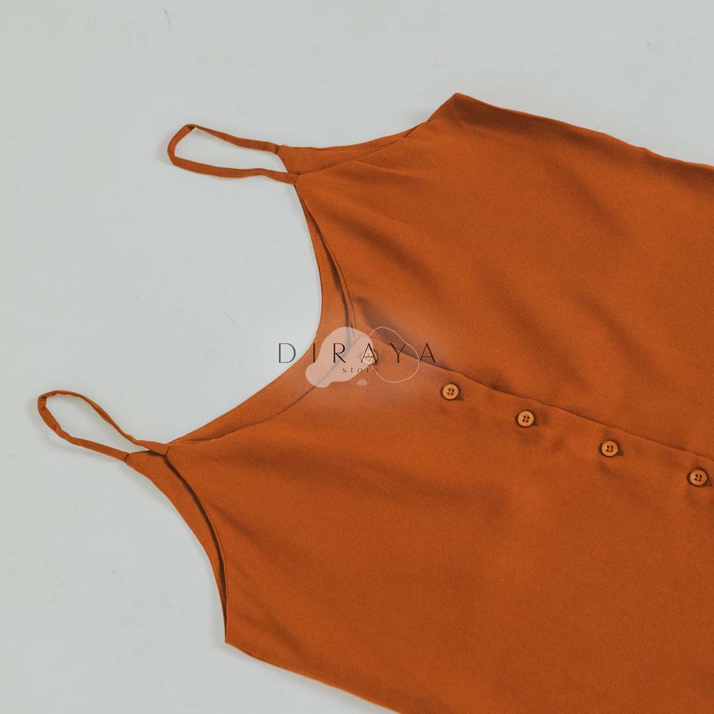 Diraya Tank Top Basic Kancing Korea Premium-Caramel