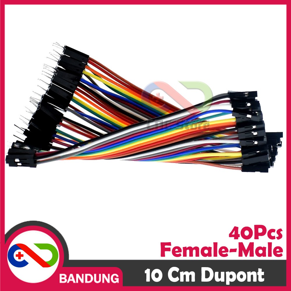 40PCS JUMPER CABLE KABEL 10CM MALE TO FEMALE DUPONT