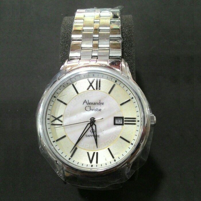 JAM TANGAN PRIA ALEXANDRE CHRISTIE AC 8398 SILVER WHITE ORIGINAL GARANSI RESMI 1 TAHUN