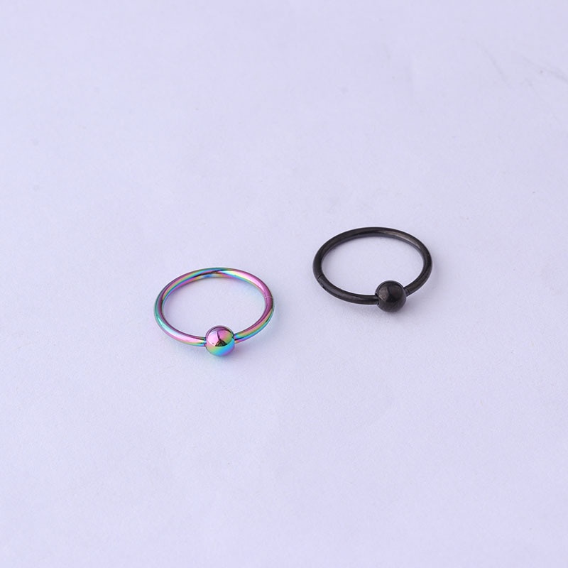 1pc Cincin Tindik Telinga / Hidung Bahan Stainless Steel