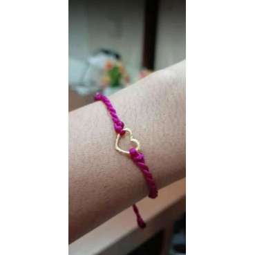 gelang tali variasi emas hati