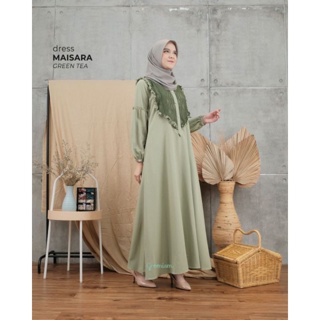 ❤️ZYN❤️MAISARA DRESS ORI BY GREENISM GAMIS CREPE GAMIS BROKAT MURAH GAMIS BROKAT SIMPLE