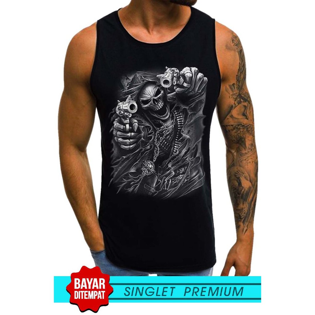 SINGLET LEKBONG PRIA (TWO GUN) / SINGLET LEKBONG GYM /LEKBONG / SINGLET/KAOS DALAM PRIA/KUTANG