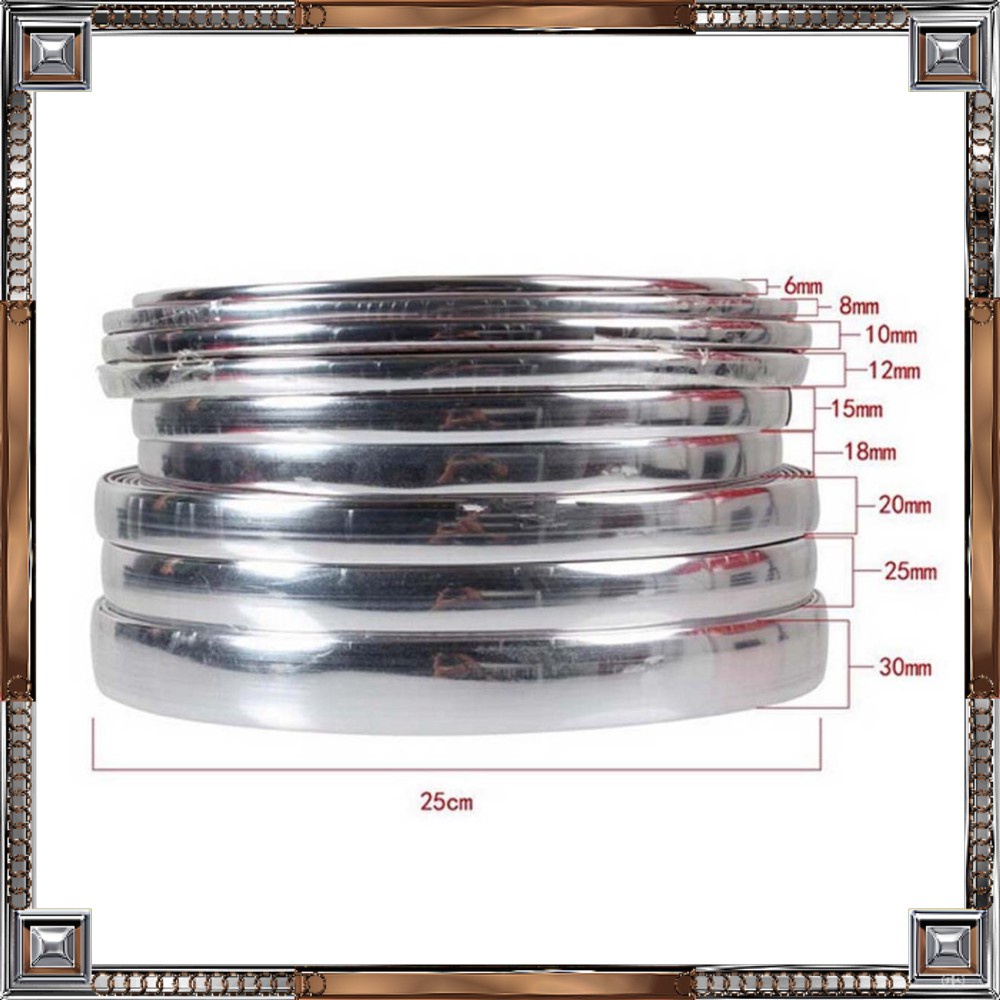 GS8 6mmx15M Lis Dekorasi Interior Eksterior Mobil Moulding Chrome Trim Strip QEEPY C3578 - Silv