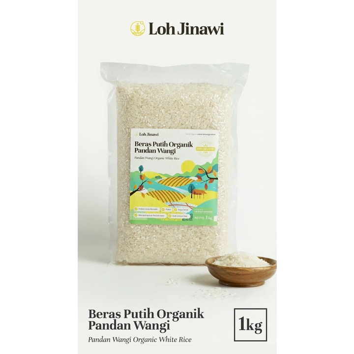 

Beras Organik Putih Pandan Wangi – Kemasan Vakum 1 Kg – 100% Organik
