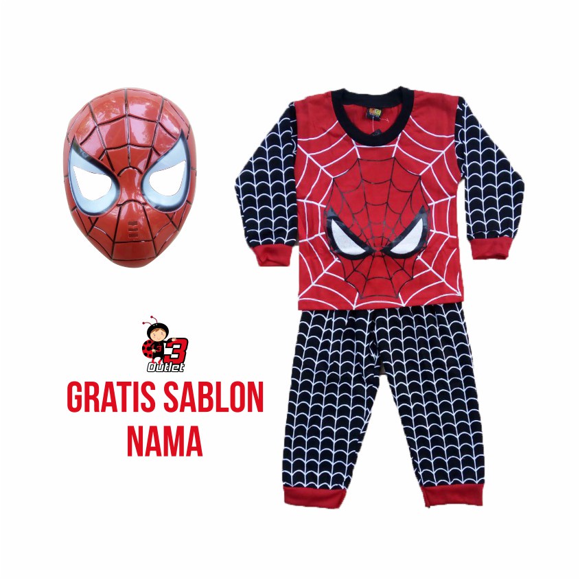 Baju Anak Spiderman Setelan Kostum Spiderman Baju Spiderman Anak laki laki Usia 3 bulan - 10 tahun