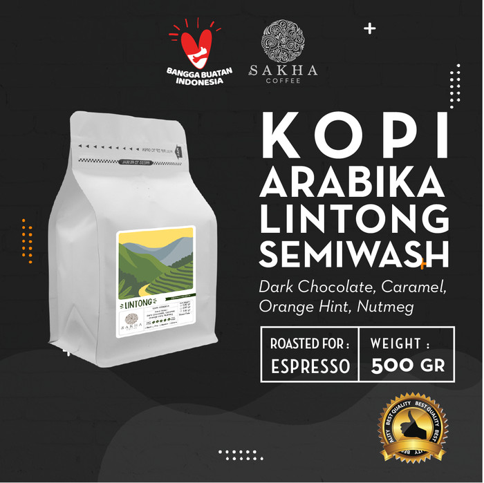 

Kopi Arabika Lintong Sumatra Roast For Espresso 500 Gram SAKHA COFFEE - KALIN500