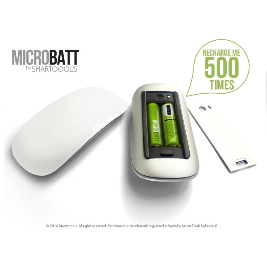 MICROBATT Baterai Cas AA Micro USB 1000mAh 2 PCS - Green