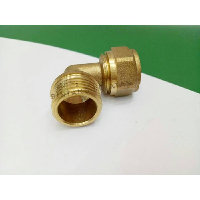 Knee L Drat Luar 1/2&quot; Kuningan Pipa Ripeng Air Panas