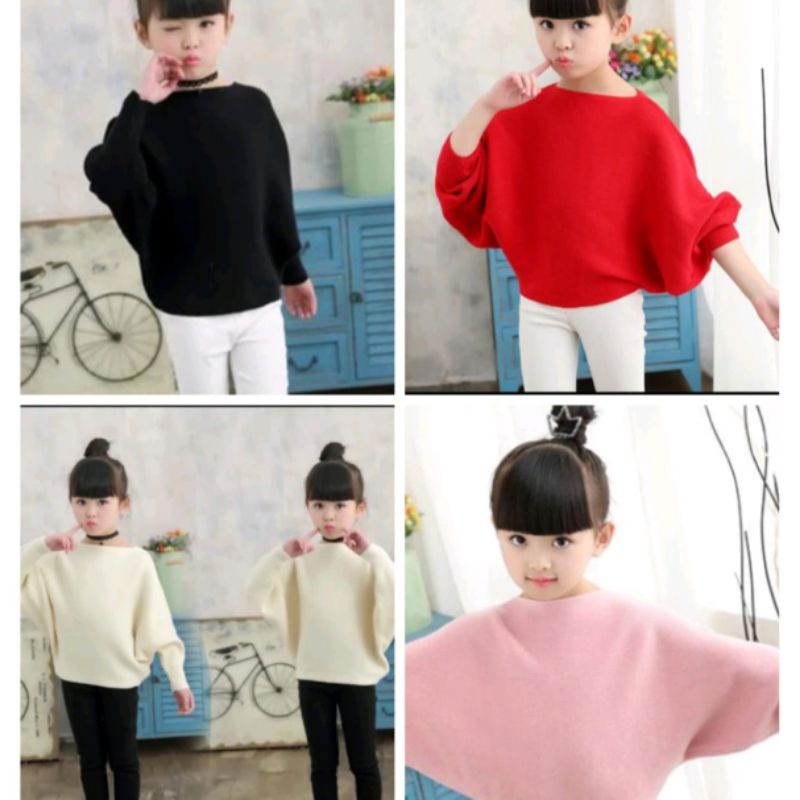 blus rajut anak perempuan cewe import