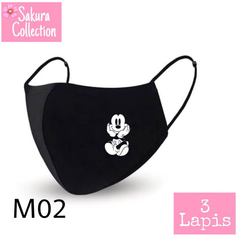 Masker Kain 3 Lapis - Mickey mouse