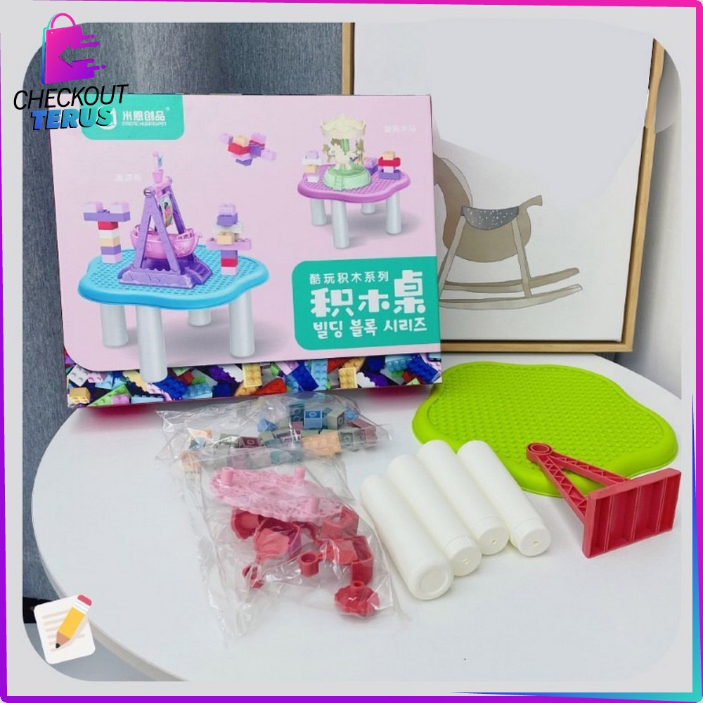 CT M212 Mainan Balok Susun Meja Mainan Edukasi Anak Bongkar Pasang Blok Bricks DIY Building Block Theme Park Mini Set