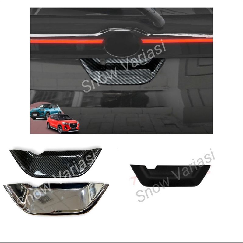 Rear Back Door Outer Cover Raize Rocky 2021 2023 2024 UP Hitam Chrome Carbon