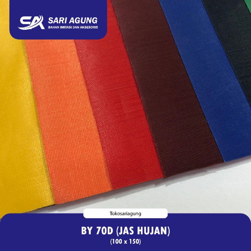BY 70D (METER) BAHAN JAS HUJAN TASLAN PARASUT DINIR WATERPROOF FURING DALAMAN TAS
