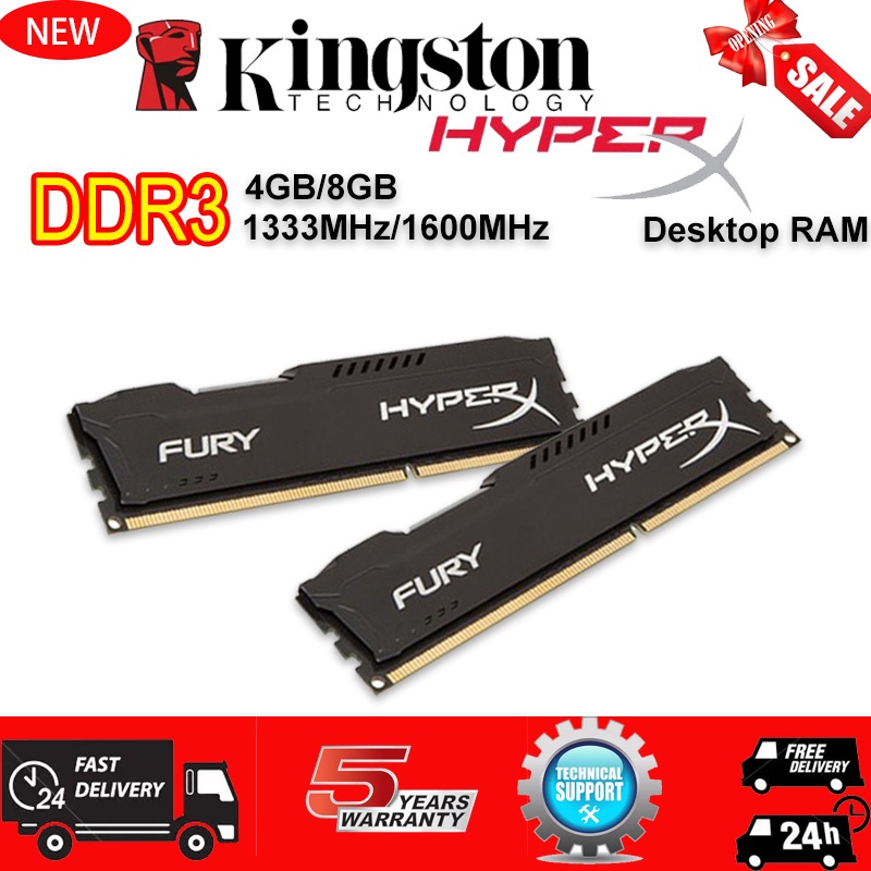 Memory RAM DDR3 8GB 1333 / 1600MHz PC3 12800 240pin DIMM 1.5V HyperX FURY