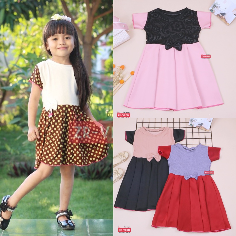 Dress Lunna uk 4 Tahun / Dress Balita Dress Anak Perempuan Dres Dress Lengan Dress Murah Pesta Anak