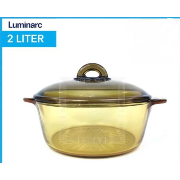 Luminarc Panci Masak kaca Vitro Amber Casserole Tutup 2 liter 2L