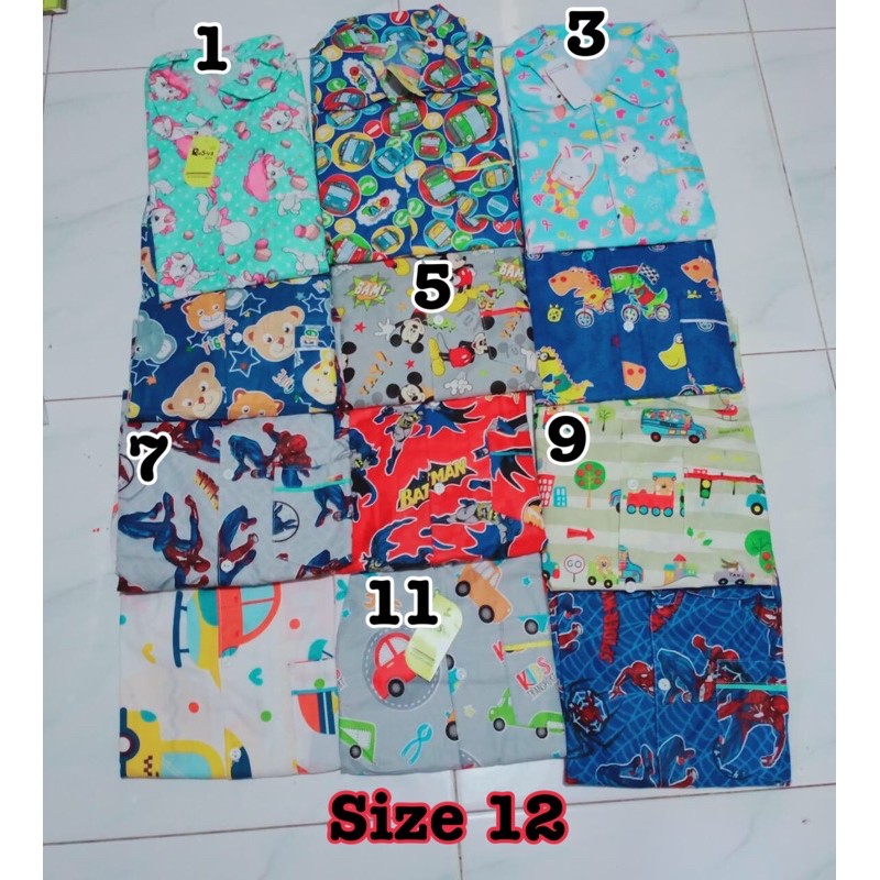 Piyama anak katun catra merk Rysya usia 1-12 thn nablfashion