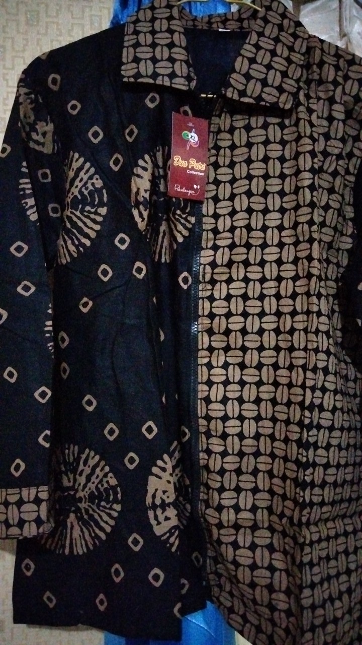 Batik Wanita Atasan Blouse Lengan Panjang Resleting Depan Busui Batik Dua Putri Collection