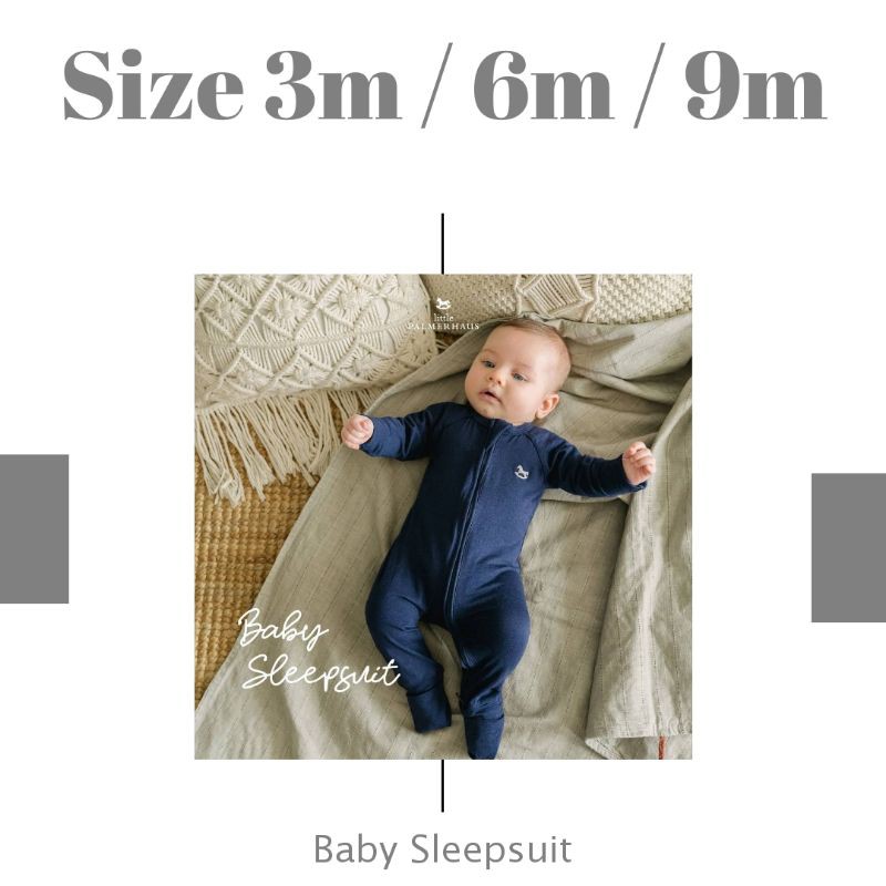 Little PalmerHaus Baby Sleepsuit 3m / 6m / 9m Baju Tidur Bayi