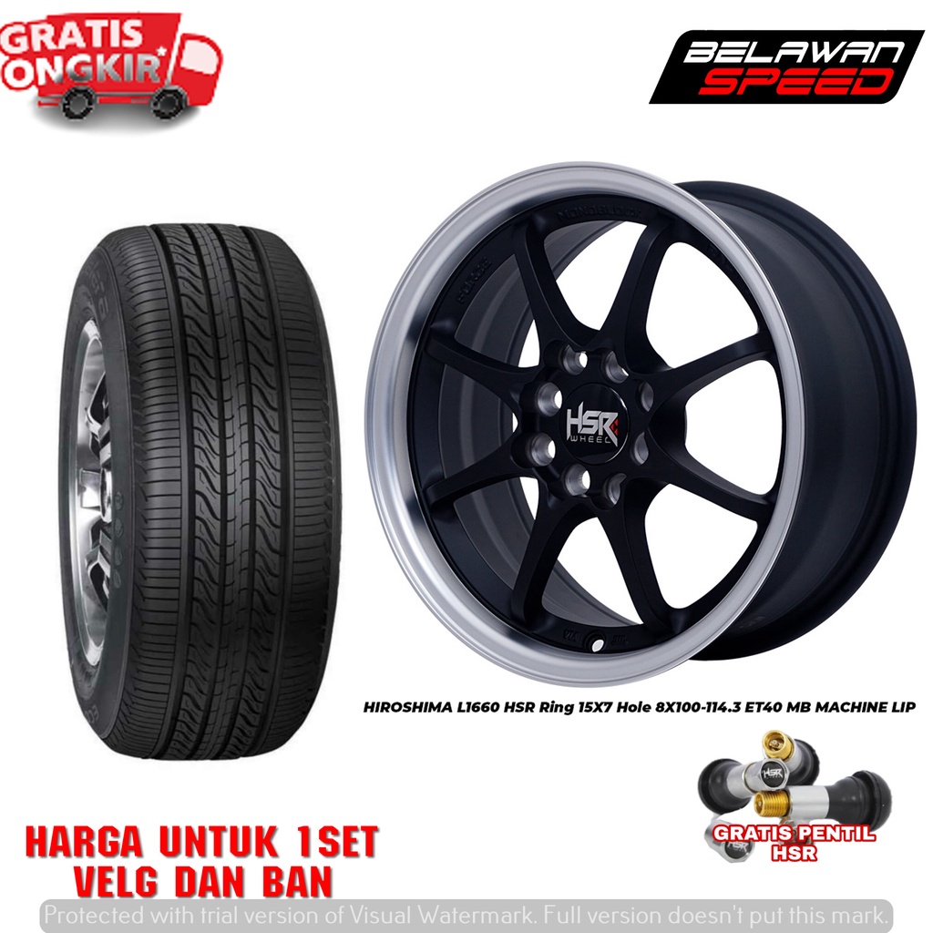 PAKET VELG MURAH+BAN MOBIL TOYOTA VIOS YARIS IGNIS AGYA YARIS PICANTO R15 HSR HIROSHIMA RING 15-VELE