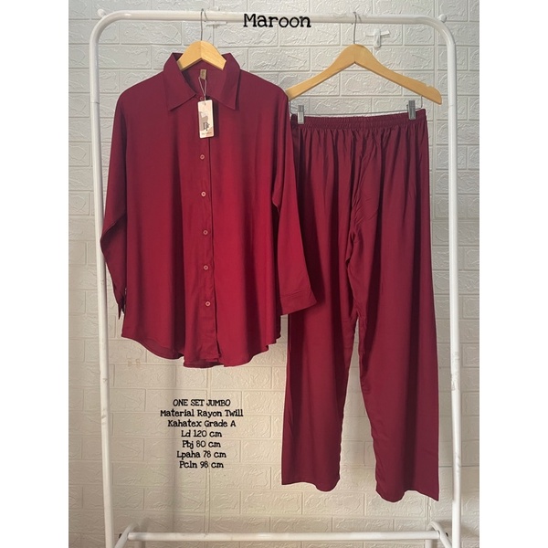 BEST SELLER One Set Super Jumbo Polos LD 120,LD 126,LD 130-Maroon Ld 120