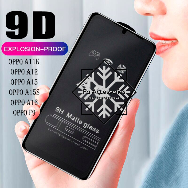 tempered matte glass oppo a11k a12 a15 a15s a16 a16e A17 A77S e s F9 k anti gores glear anti minyak