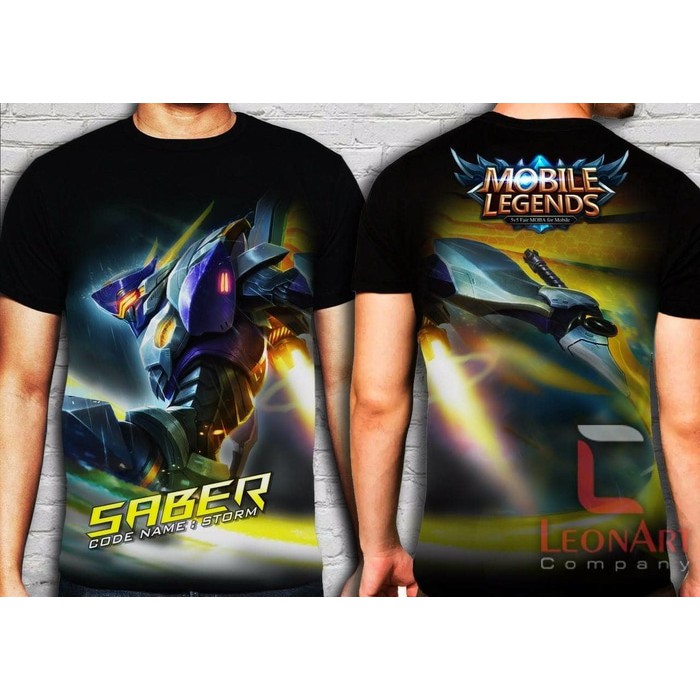 Terlaris Saber Clothes FREE add Squad & Nick - Baju Kaos Mobile Legend Paling murah