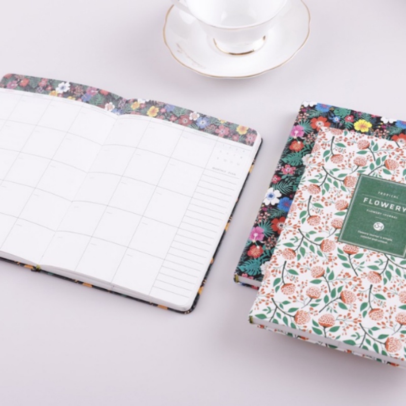 2022 Cute Agenda Planner Monthly Weekly Plan Portable A6 Pocket Notebook Cute Diary Flower Journal Office Stationery