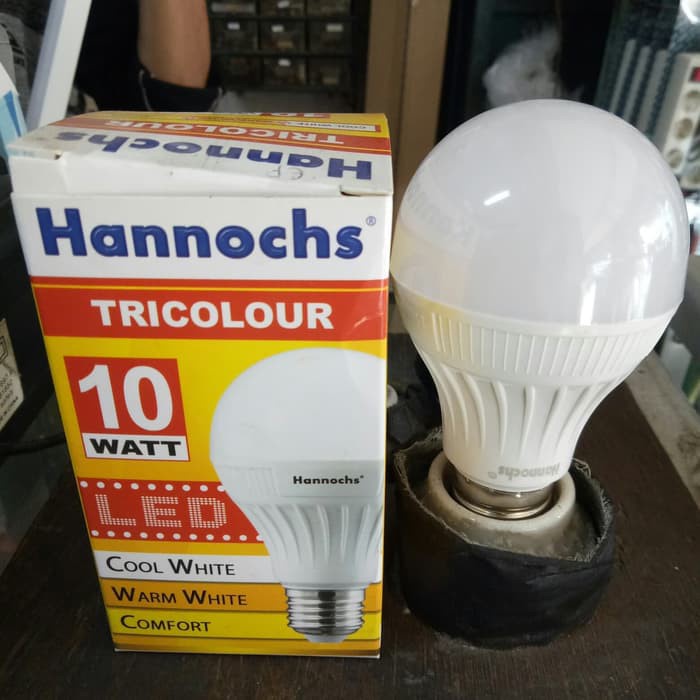 Hannochs Bola Lampu LED Tricolor 10 watt 3 Warna Cahaya