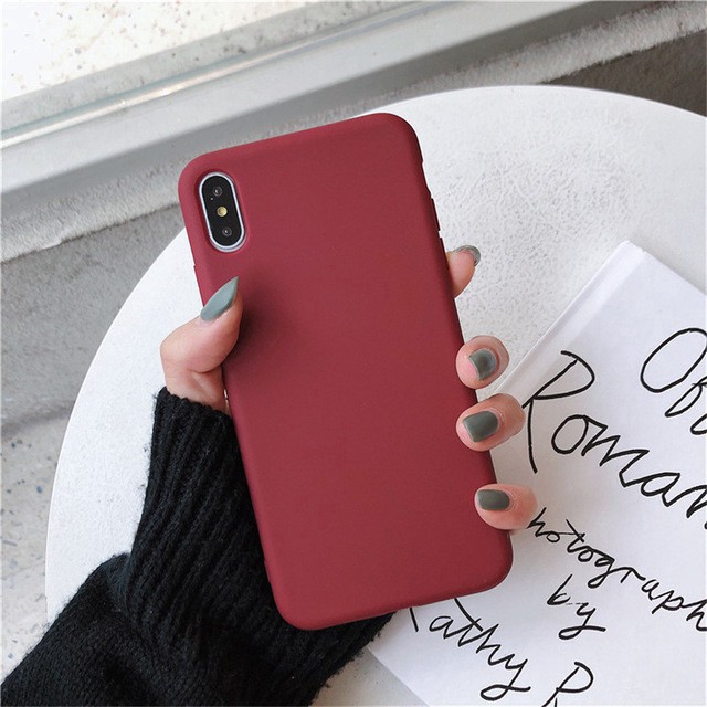 Casing Soft Case iPhone 6 / 6S / 6sp / 7 / 8 / 7P / 8P / x Desain Macaron Warna Polos