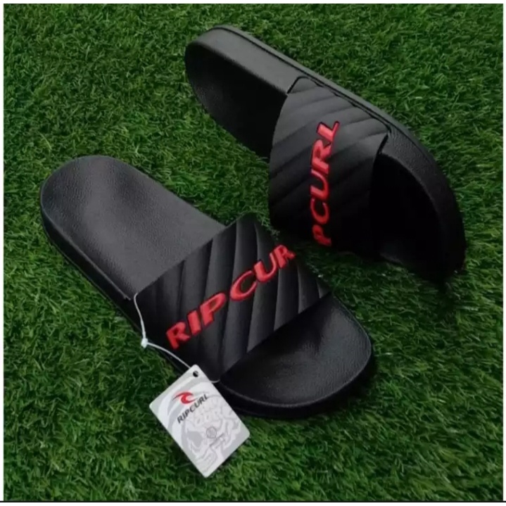 Sandal flat  pria hitam kekinian sandal rumahan sandal flat cod