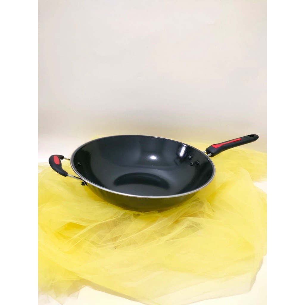 Wajan Enamel Anti Lengket/ Wajan Penggorengan Anti Lengket High Quality Ganggang Kuping/Kuping-Kupin